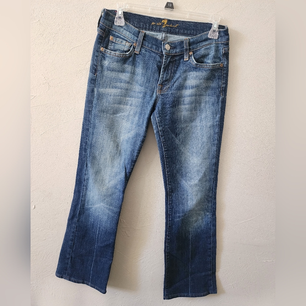 7 For All Mankind Classic Blue Wide Leg Jeans